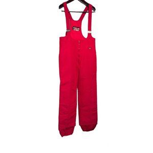 Vintage 80s‎ FERA Ski Bib Snow Suit Pants Stretch Red Apres Retro Mens ML 34R